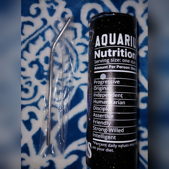 No Brand Name. Aquarius Insulated Tumbler with straw. Brand new. - Picture 2 of 3